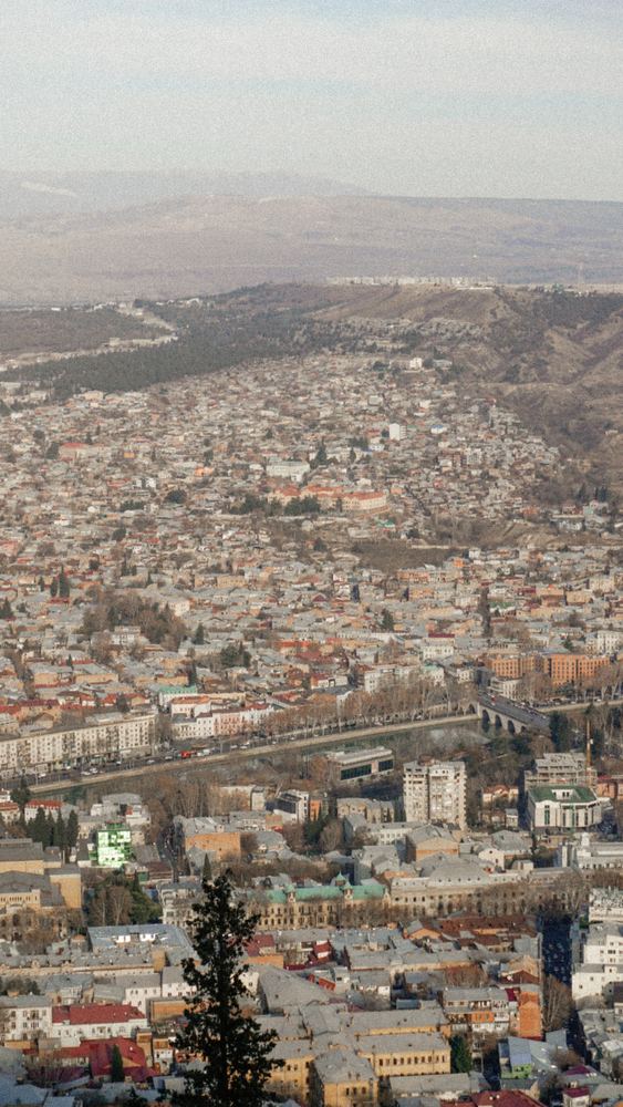 Rooftops of a town seen from above