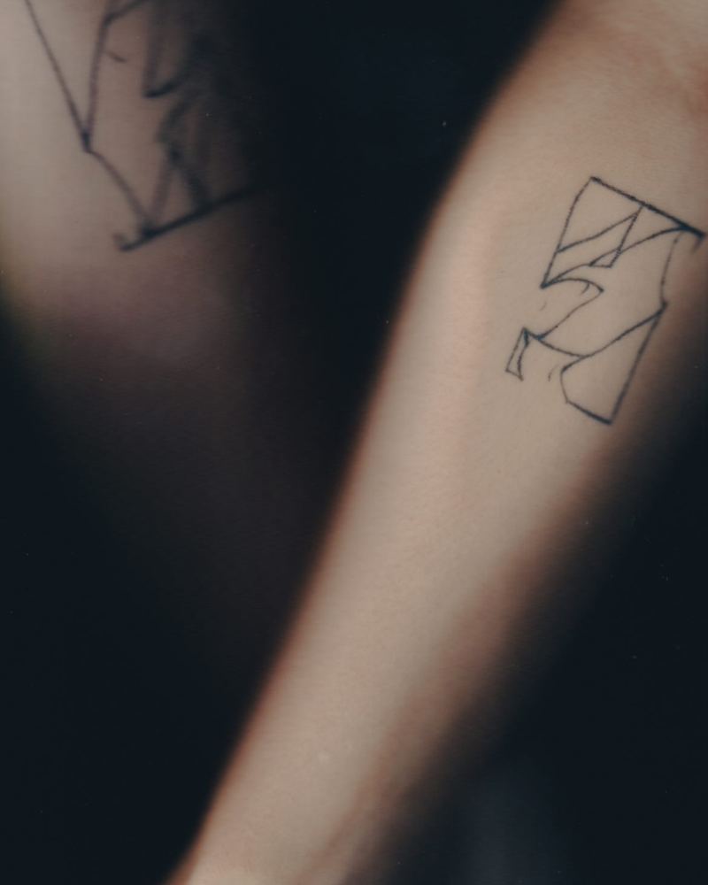 A close scanned film frame of skin